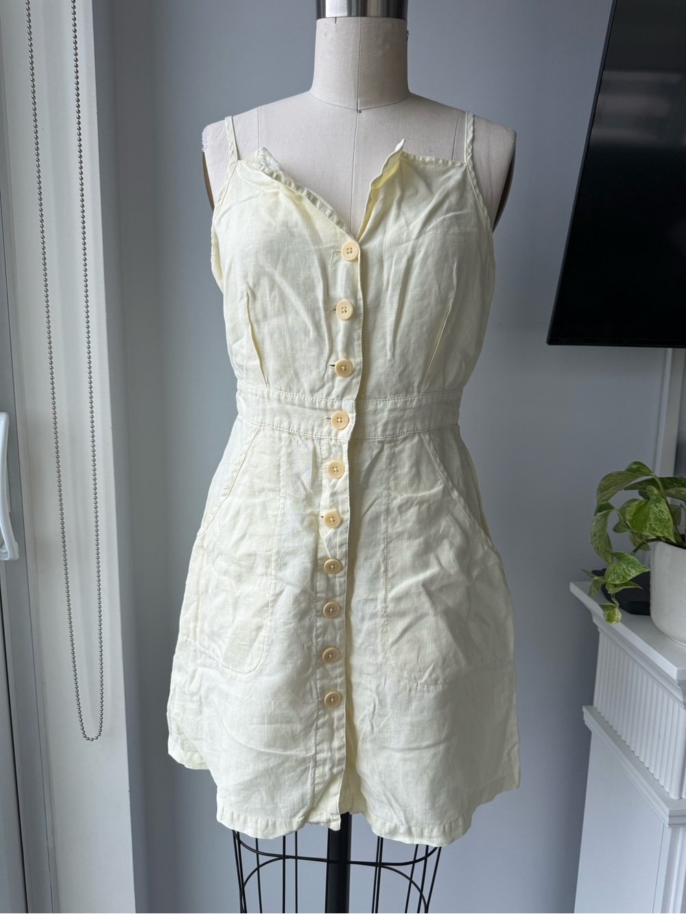 Juicy Couture Linen Button-Front Mini Dress